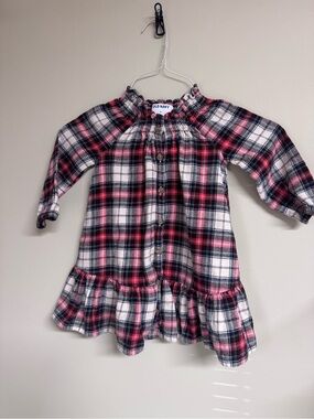 Old Navy Red, Black & White Plaid Ruffle-Hem Dress